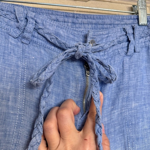 INC International Concepts Linen Pants Size 8 Blue Straight Leg - Picture 4 of 15